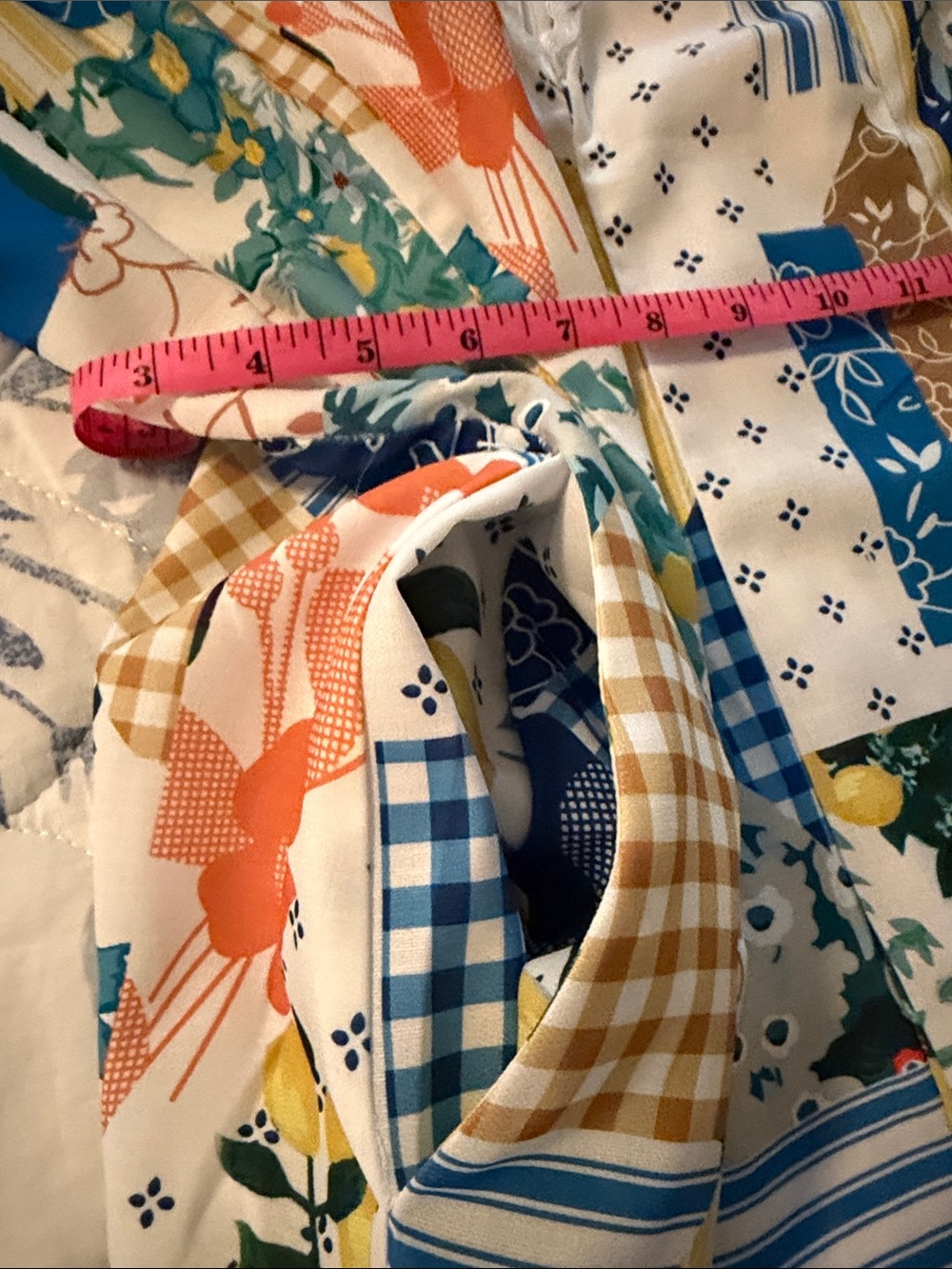 Commense Lemonade Patchwork  Maxi Dress - Blue, Yellow & White Deep-V neck - Picture 11 of 11